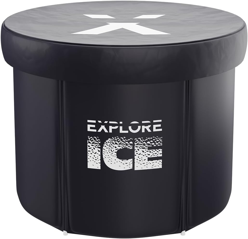 Explore Fitness Large Portable Ice Baths For Recovery/Cold Water Therapy Tub/ Outdoor/Ice bath Tub For Athletes/Folding Bathtub Adult/Plunge Pool