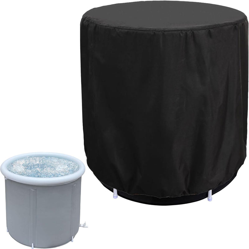 Ice Bath Tub Cover 420D Heavy Duty Waterproof Round Portable Ice Bath Tub Cover Cold Plunge Tub Cover for Outdoor Portable Ice Bath Barrel Plunge Pool 32
