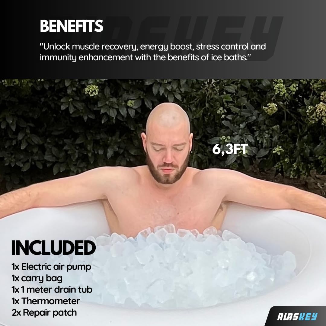 Ice Bath - Cold Plunge for Full Body Immersion - Round Thick Inflatable Recovery Tub for Athlete - Portable Ice Bathtub