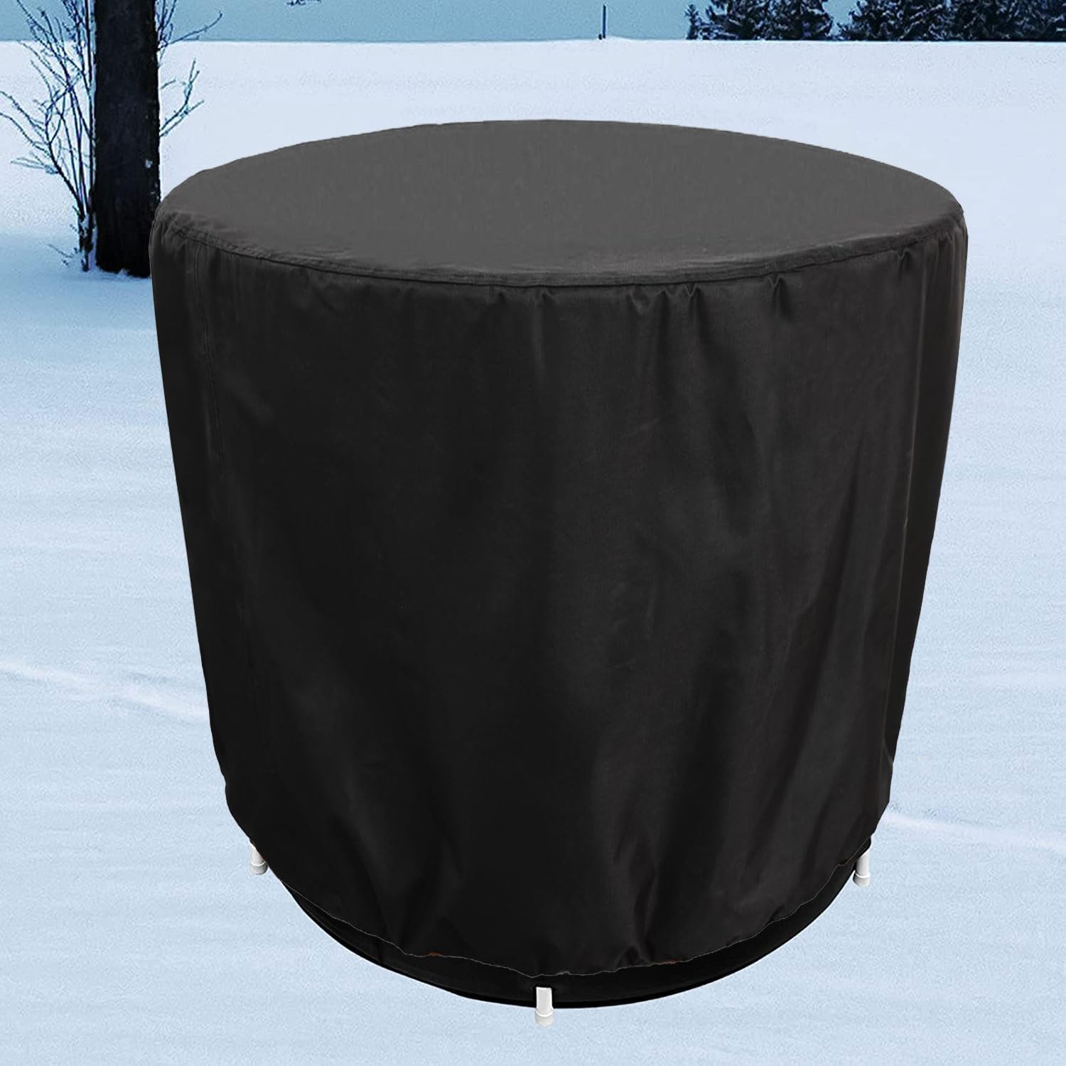 Ice Bath Tub Cover 420D Heavy Duty Waterproof Round Portable Ice Bath Tub Cover Cold Plunge Tub Cover for Outdoor Portable Ice Bath Barrel Plunge Pool 32" L x 32" W x 28" H