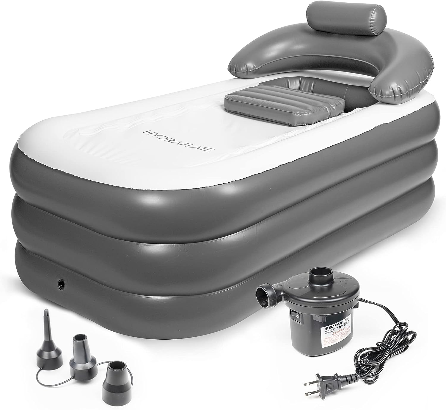 Hydraflate 63"x33" Inflatable Bathtub Adults, Cold Plunge Tub, Ice Bath Tub For Athletes, Foldable Bathtub, Portable Bathtub Adult, Collapsible Bathtub, Freestanding Bath for Indoor or Outdoor Use