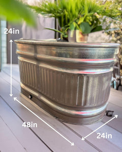 Versatyle Ice Bath Tub for Tall Athletes, 24x24x48 inches, Galvanized Steel Metal Tub, Ice Bath Tub, Cold Plunge Tub, Portable Bathtub Men Adult, Ice Tub, Cold Tub, Ice Plunge Tub, Polar Pod, Portable