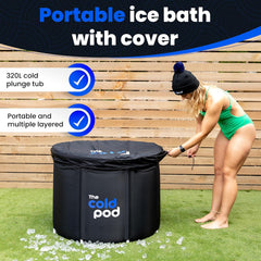 Ice Bath Tub for Athletes with Cover: 85 Gallons Cold Plunge Tub for Recovery, Multiple Layered Portable Ice Bath Plunge Pool by The Cold Pod