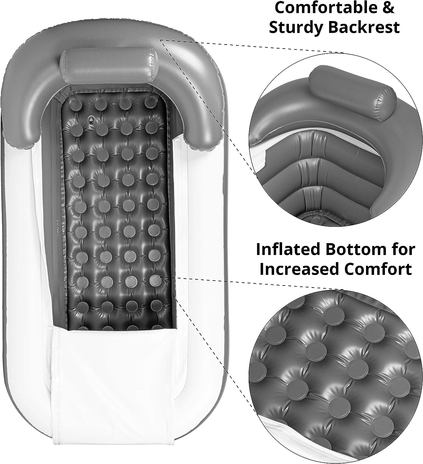 Hydraflate 63"x33" Inflatable Bathtub Adults, Cold Plunge Tub, Ice Bath Tub For Athletes, Foldable Bathtub, Portable Bathtub Adult, Collapsible Bathtub, Freestanding Bath for Indoor or Outdoor Use
