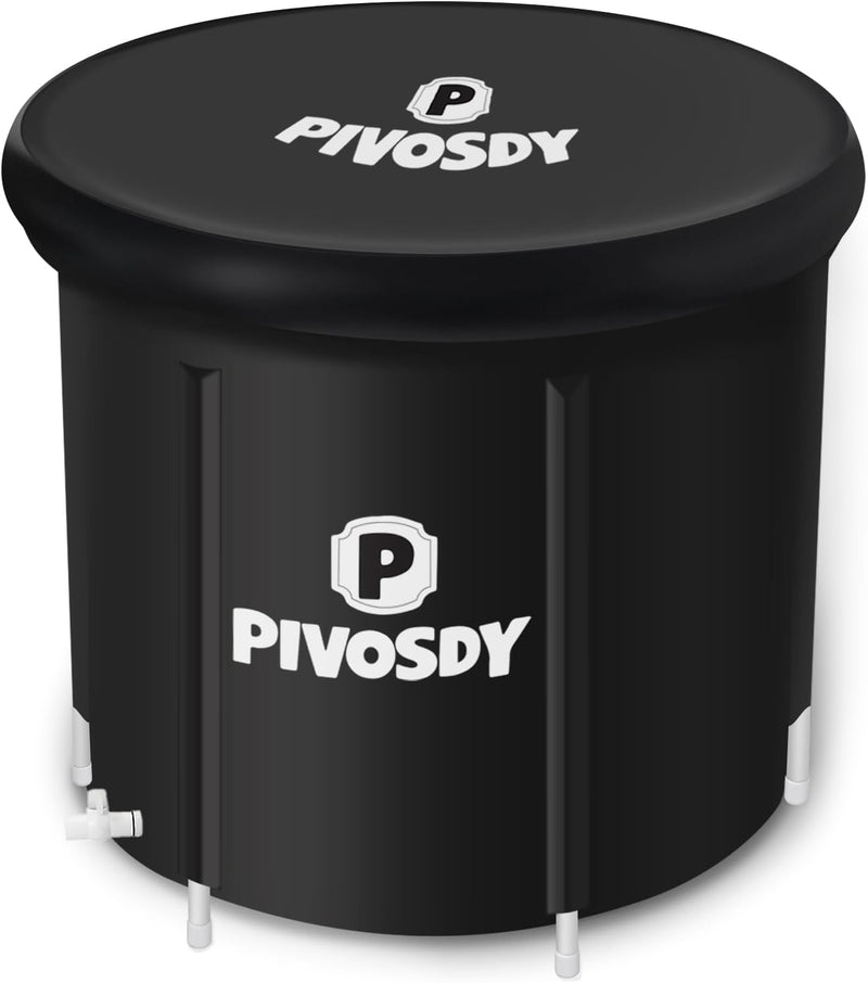 PIVOSDY Cold Plunge Tub - New Upgrade Ice Bath for Athletes | Polar Pod a Refreshing Insulated, Tear-Resistant, and Multi-Layered Protection inflatable hot tub Black 31*31*27.5in