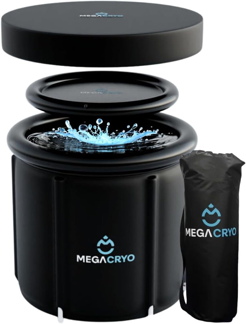 Megacryo Ice Bath Tub for Adults and Waterproof Bag | Cold Plunge Tub for Athletes | Portable Cold Pod | Ice Barrel Pool for Cold Therapy and Cold Immersion