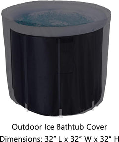 Outdoor Ice Bath Cover Waterproof Heavy Duty Round Pool Cover for Outdoor Ice Bath Tub Cold Plunge Pool Hot Water Bath