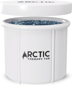 ARCTIC THERAPY TUB Large Ice Bath Tub for Recovery| Cold Plunge Pool with Lid| Ice Bathtub for Athletes| Portable Bath Tub Outdoor| Reinforced tub 6 layers| 75cmx75cm [ 85 Gallons Capacity] (Black)