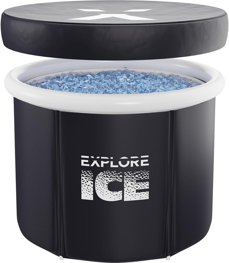 Explore Fitness Large Portable Ice Baths For Recovery/Cold Water Therapy Tub/ Outdoor/Ice bath Tub For Athletes/Folding Bathtub Adult/Plunge Pool