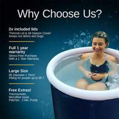 IcePod Bath Tub MAX 350L/90 Gallons XL Portable Ice Bath Tub for Athletes Multiple Layered Cold Pod, Cold Plunge Tub Therapy for Recovery