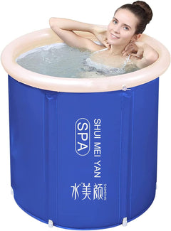 SHUIMEIYAN Large Ice Bath Tub Outdoor with Lid Portable Bathtub Athletes Cold Water Therapy Tub for Recovery Cold Plunge Tub Ice Barrel Ice Bath Tub for Athletes (8212 black with lid)