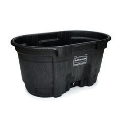 Rubbermaid Commercial Products Structural Foam Stock Tank, 100-Gallon Capacity, Plastic, Black, Large Heavy Duty Container for use with Livestock, Outdoor Homemade Pools/Hot Tub/Bathtub & Pet Cleaning