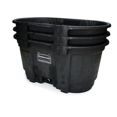 Rubbermaid Commercial Products Structural Foam Stock Tank, 100-Gallon Capacity, Plastic, Black, Large Heavy Duty Container for use with Livestock, Outdoor Homemade Pools/Hot Tub/Bathtub & Pet Cleaning