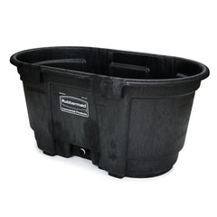 Rubbermaid Commercial Products Structural Foam Stock Tank, 100-Gallon Capacity, Plastic, Black, Large Heavy Duty Container for use with Livestock, Outdoor Homemade Pools/Hot Tub/Bathtub & Pet Cleaning