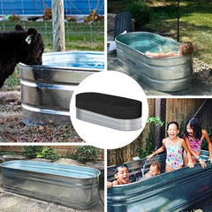 4ft Waterpoof Oval Stock Tank Pool Cover rubermaid Horse Trough Cold Plunge Tub for Farm Water Tank Cover Outdoor Ice Bath Tub Covers Protector for Round End Stock Tank Tub Outside 2 ft. x 4 ft.x 2 ft