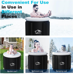 Ice Bath Tub, HyBaiS Polar Plunge Ice Bath 95Gallons(359L), Portable Adult Ice Bath, Cold Therapy Tub For Athlete, Indoor Outdoor Recovery Collapsible Spa Tub,Inflatable Ice Bucket, Cold Plunge Tub