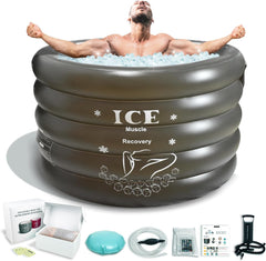 INFLATOAST XXXL Ice Bath Tub-Inflatable Bathtub-Ice Bath-Ice Bath Tub For Athletes-Portable Bathtub-Cold Plunge Tub With Air Pump,Ice Tub-Ideal For Outdoor/Camping/Garden/Recovery,44x30.6''(Burgundy)