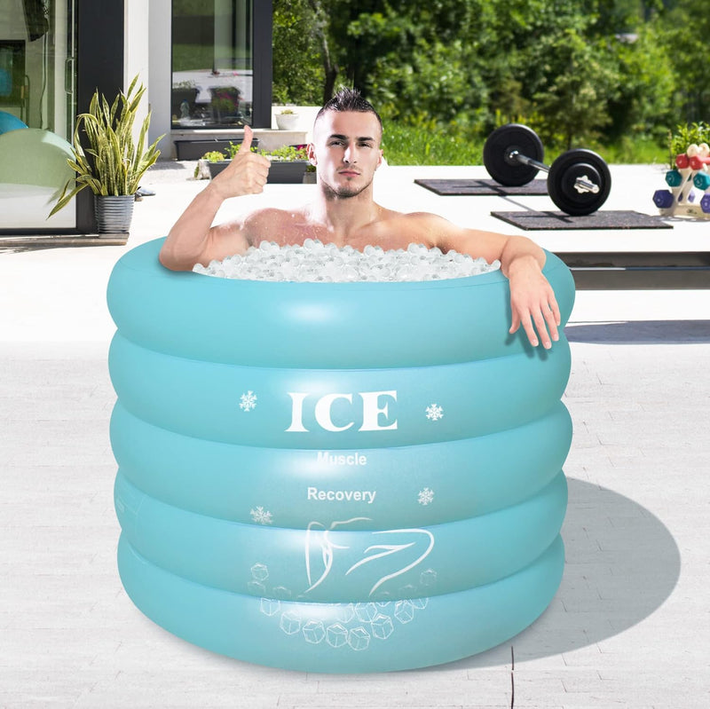 INFLATOAST XXXL Ice Bath Tub-Inflatable Bathtub-Ice Bath-Ice Bath Tub For Athletes-Portable Bathtub-Cold Plunge Tub With Air Pump,Ice Tub-Ideal For Outdoor/Camping/Garden/Recovery,44x30.6''(Burgundy)