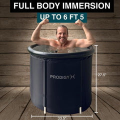 PRODIGYX Ice Bath Tub - Cold Plunge Tub for Athletes - Large Size, Portable, Outdoors - Lid & Thermometer