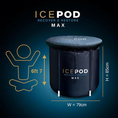 IcePod Bath Tub MAX 350L/90 Gallons XL Portable Ice Bath Tub for Athletes Multiple Layered Cold Pod, Cold Plunge Tub Therapy for Recovery