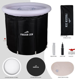 Frozen Zen Ice Bath Tub For Athletes with Lid, Portable Ice Bath for Adults, Outdoor Cold Plunge Tub, Large Inflatable Ice Bath, Cold Water Therapy Training