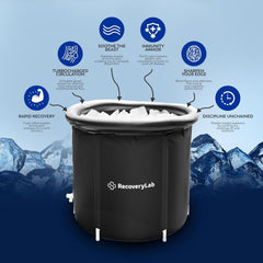 Recoverylab Portable Ice Bath Tub for Athletes - Inflatable & Collapsible Cold Plunge Bathtub for Adults - Ice Barrel for Post-Workout Recovery