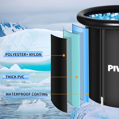 PIVOSDY Cold Plunge Tub - New Upgrade Ice Bath for Athletes | Polar Pod a Refreshing Insulated, Tear-Resistant, and Multi-Layered Protection inflatable hot tub Black 31*31*27.5in