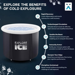 Explore Fitness Large Portable Ice Baths For Recovery/Cold Water Therapy Tub/ Outdoor/Ice bath Tub For Athletes/Folding Bathtub Adult/Plunge Pool