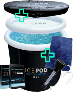 IcePod Bath Tub MAX 350L/90 Gallons XL Portable Ice Bath Tub for Athletes Multiple Layered Cold Pod, Cold Plunge Tub Therapy for Recovery