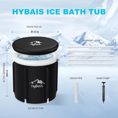 Ice Bath Tub, HyBaiS Polar Plunge Ice Bath 95Gallons(359L), Portable Adult Ice Bath, Cold Therapy Tub For Athlete, Indoor Outdoor Recovery Collapsible Spa Tub,Inflatable Ice Bucket, Cold Plunge Tub