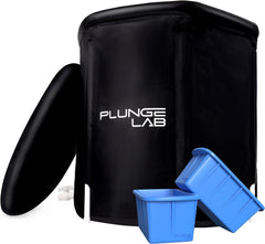 Plunge Lab Ice Bath Tub for Athletes - USA Owned Portable Cold Plunge for Recovery - with Carrying Case, Insulated Lid, and Cover - Anti-Leak Ice Bath Cold Water Therapy - 75cm x 75cm