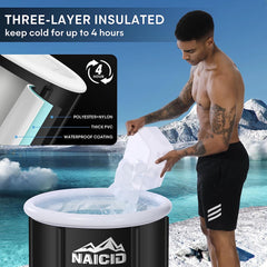 NAICID Ice Bath Tub for Athletes, Cold Plunge Tub Outdoor 105 Gallons(400L), Portable Ice Bathtub, Ice Bath Tub for Adults, Cold Bath Tub Outdoor