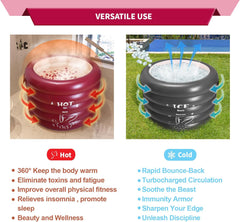 INFLATOAST XXXL Ice Bath Tub-Inflatable Bathtub-Ice Bath-Ice Bath Tub For Athletes-Portable Bathtub-Cold Plunge Tub With Air Pump,Ice Tub-Ideal For Outdoor/Camping/Garden/Recovery,44x30.6''(Burgundy)