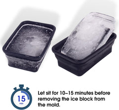 Ice Block Mold Extra Large for Ice Bath Cold Plunge Tub Cooler Bag, Annaklin Collapsible Silicone Mold for Giant Ice Cube Ice Brick Block Ice, 1.2 L/2.5 lbs of Each, 4 Pack, Dishwasher Safe, Black