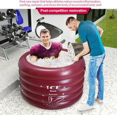 INFLATOAST XXXL Ice Bath Tub-Inflatable Bathtub-Ice Bath-Ice Bath Tub For Athletes-Portable Bathtub-Cold Plunge Tub With Air Pump,Ice Tub-Ideal For Outdoor/Camping/Garden/Recovery,44x30.6''(Burgundy)