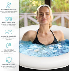 HYDROS Portable Ice Bath Tub - Easy to Assemble Ice Plunge Tub - 3 Thermal Insulated Layers + Drain Tap - Cold Plunge Bath for Indoor/Outdoor - 320L Capacity Ice Tub for Athletes, 29.5” x 29.5”