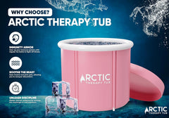 ARCTIC THERAPY TUB Large Ice Bath Tub for Recovery| Cold Plunge Pool with Lid| Ice Bathtub for Athletes| Portable Bath Tub Outdoor| Reinforced tub 6 layers| 75cmx75cm [ 85 Gallons Capacity] (Black)