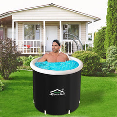 Large Ice Bath Tub for Athletes Recovery Portable Cold Plunge Tub for Adults 100 Gal Outdoor Soaking Bathtub with 2-Lid