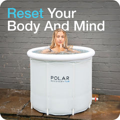 Polar Recovery Tub - Large Outdoor Portable Ice Bath with Lid for Cold Water Therapy & Ice Plunge - Cold Plunge Tub for Adults & Athletes Up to 6ft 7"