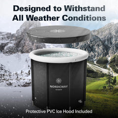 Ice Bath Tub with Ice Hood – Ice Bath Tub for Athletes – Cold Plunge Tub for Outdoor and Indoor Recovery – Durable & Leak Proof – Plunge Pool Cold Tub – 80 Gallons