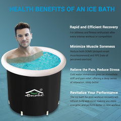 Large Ice Bath Tub for Athletes Recovery Portable Cold Plunge Tub for Adults 100 Gal Outdoor Soaking Bathtub with 2-Lid