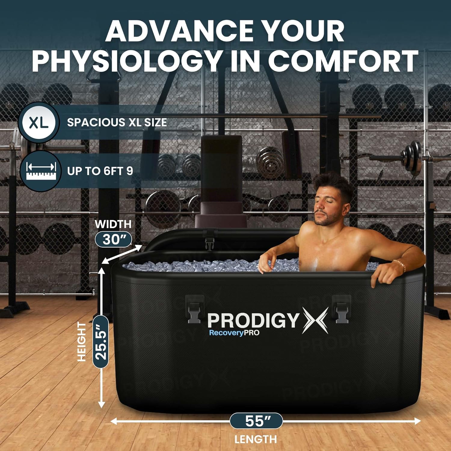 PRODIGYX Ice Bath Tub - Cold Plunge Tub for Athletes - Large Size,  Portable, Outdoors - Lid & Thermometer