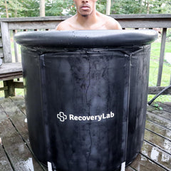 Recoverylab Portable Ice Bath Tub for Athletes - Inflatable & Collapsible Cold Plunge Bathtub for Adults - Ice Barrel for Post-Workout Recovery