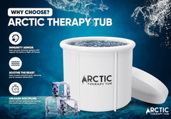 ARCTIC THERAPY TUB Large Ice Bath Tub for Recovery| Cold Plunge Pool with Lid| Ice Bathtub for Athletes| Portable Bath Tub Outdoor| Reinforced tub 6 layers| 75cmx75cm [ 85 Gallons Capacity] (Black)