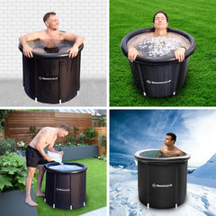 Recoverylab Portable Ice Bath Tub for Athletes - Inflatable & Collapsible Cold Plunge Bathtub for Adults - Ice Barrel for Post-Workout Recovery