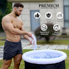 Frozen Zen Ice Bath Tub For Athletes with Lid, Portable Ice Bath for Adults, Outdoor Cold Plunge Tub, Large Inflatable Ice Bath, Cold Water Therapy Training