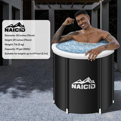 NAICID Ice Bath Tub for Athletes, Cold Plunge Tub Outdoor 105 Gallons(400L), Portable Ice Bathtub, Ice Bath Tub for Adults, Cold Bath Tub Outdoor